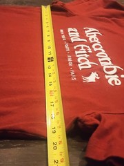 Abercrombie & Fitch Men’s Embroidered T-Shirt Size Large Burgandy/Red Crew Neck