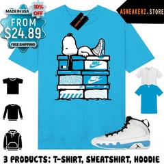 Shirt To Match AJ 9 Powder Blue Sneaker Matching Tee Sneakerhead S Dog