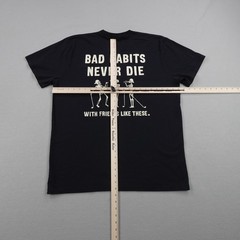 Bad Birdie Shirt Mens XL Black Bad Habits Never Die Graphic Golf Skeletons Tee