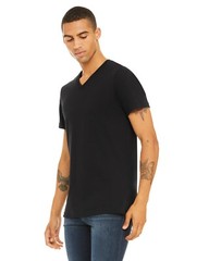 Bella + Canvas 3005 2XL Black Unisex Short Sleeve Cotton V-Neck T-Shirt