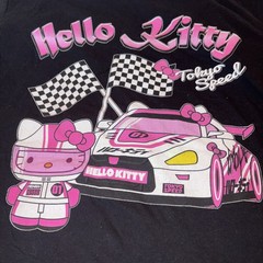 Hello Kitty by Sanrio Tokyo Speed Large Black T-Shirt Large