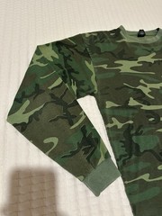 Vtg Ace Sportswear Shirt Woodland Camo Pocket Single Stitch USA Made 90s Large