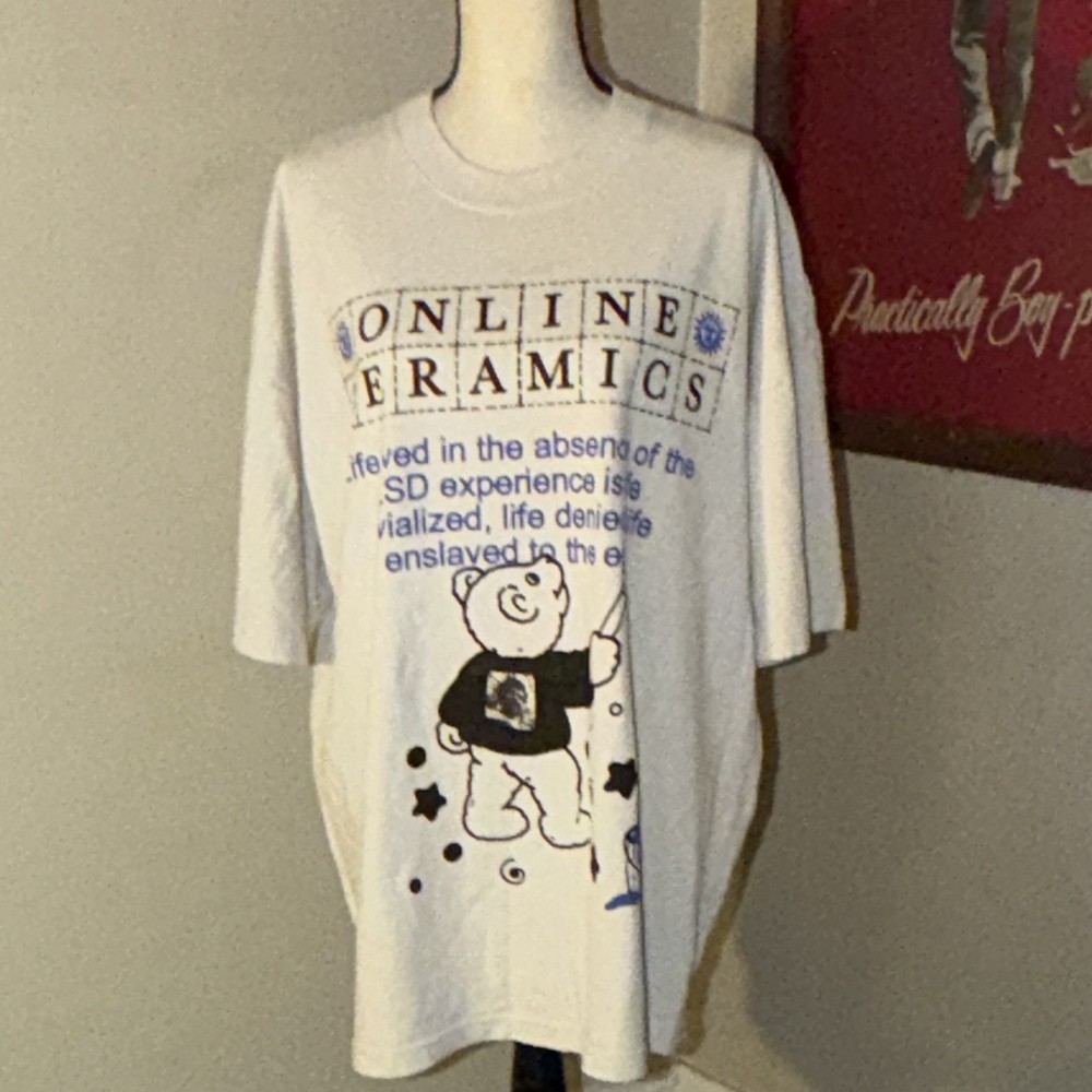 LSD Online Ceramics Off White Crew Neck Short Sleeve T-Shirt Size XXL 31 by 25.5