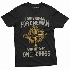 Jesus Christian T-shirt Faith Church Cross ShirtI only kneel for one Man Shirt