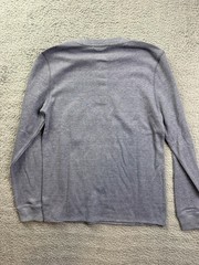 All In Motion Shirt Mens Small Blue Waffle Henley Thermal Long Sleeve NWT