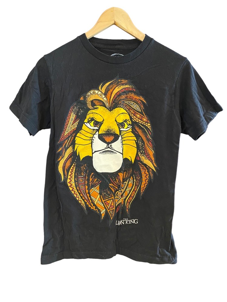 Disney Lion King adult t-shirt size L Black Simba Graphic Tribal