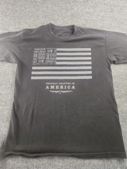 Genuine Jack Daniel’s Black T-shirt Proudly Crafted in America Logo Flag SZ M