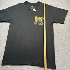 MTV 90s Single Stitch Black Skull Graphic DEADSTOCK Size L Vintage Giant Tag