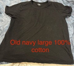 Old Navy L XL Cotton Crew V Neck Short Sleeve T-Shirts Black White