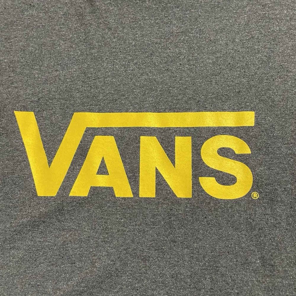 VANS Yellow Logo on Dark Grey Tee, XXL