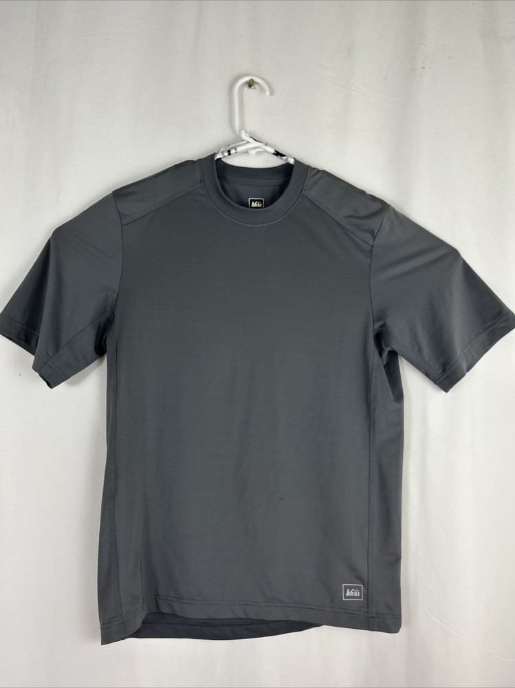 Rei Co-Op T-Shirt Mens S Gray Short Sleeve Crew Neck Pullover Polyester Stretch