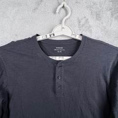 Vince XL Black Henley Long Sleeve Tee Minimalist Quiet Luxury Modern Classic
