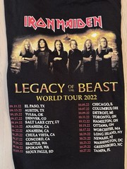 Iron Maiden Legacy of the Beast 2022 Tour Long Sleeve Shirt 2XL Concord CA