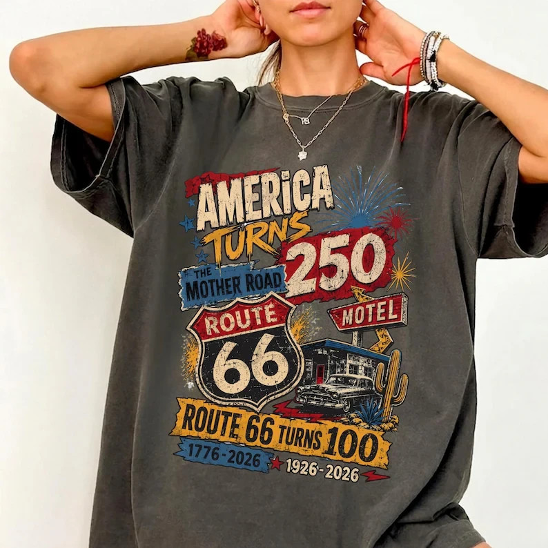 Route 66 100 Years Shirt, 250th Birthday Shirt 2026, 250th Anniversary Tee