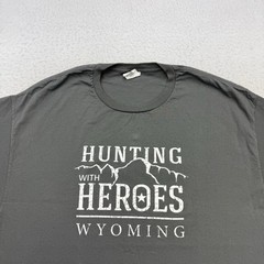 Wyoming Shirt Mens XL Gray Hunting With Heroes Short Sleeve Cotton Outdoors
