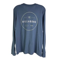 Billabong T-Shirt Mens Small Premium Dark Slate Blue Long Sleeve Surf Beach