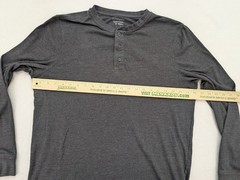 Croft & Barrow Men’s Henley Long Sleeve T-Shirt Size M Gray Classic