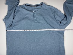 All In Motion Thermal Shirt Men XXL Blue Waffle Henley Casual Outdoor Layering