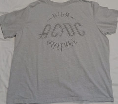AC/DC HIGH VOLTAGE GRAPHIC TEE 3XL GRAY FADED ROCK BAND SHIRT