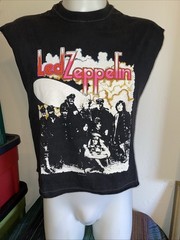 Led Zeppelin II Album 1986 Myth Gem Winterland Rock Band CutOff Tee T-Shirt 80s