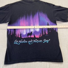 Vintage Habitat Shirt Mens L Wolf Jesus God Wrap Around Christian 90s Black