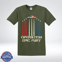 Operation Epic Fury Patriotic Fighter Jets American Flag T-Shirt