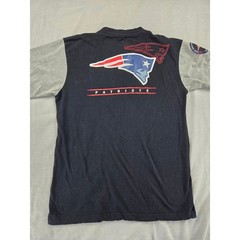 NFL New England Patriots Mens Large T-Shirt Black Gray Colorblock Flying Elvis