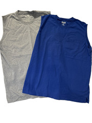 Duluth Trading Co (2) Shirt Mens XLNavy Gray LongTail 100%Cotton Pocket TShirt