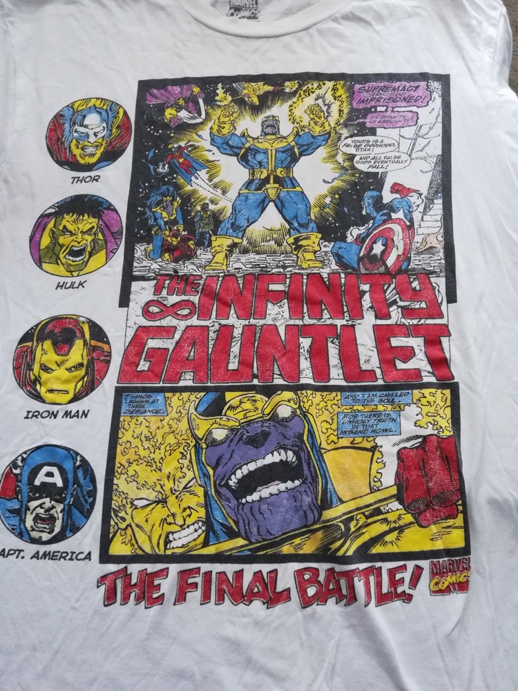 INFINITY GAUNTLET T-SHIRT | Men’s LARGE Marvel Thanos Ron Lim