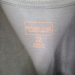 Boulder Creek Shirt Mens 2XL Big Gray Cotton Pocket Muscle Tank Top Sleeveless
