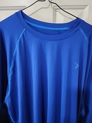 Men’s Old Navy Active Long Sleeve T-Shirt Solid Graphic Sleeves Blue Size 3XL