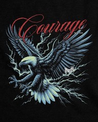 Courage Eagle Graphic T Shirt Lightning Bird Vintage Streetwear Tee Unisex