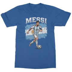 Argentina Soccer Shirt No 10 Football Fan Graphic Tee Royal Blue Unisex T-Shirt