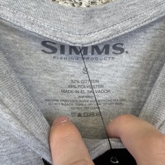 Simms Shirt Mens Small Gray Walleye Hex Flo Camo Fishing Graphic Outdoors Tee
