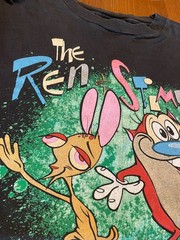 Vintage 1991 Ren & Stimpy Show T Shirt MTV Nicktoons Single Stitch Men XL Black