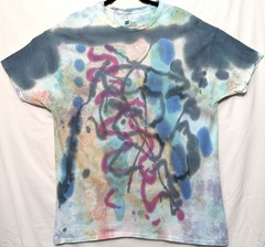 Handmade Tie Dye New York Street Art Abstract Design XL Tee Shirt 22″ W X 30″ L