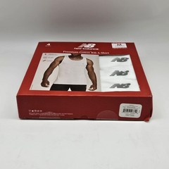 NEW BALANCE 4 Pack Men’s M L Logo Performance Cotton Ribbed Tanks A Shirts White
