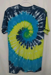 New Tie Dye Men’s Medium T-Shirt Blue Yellow Multicolor Summer Swirl Spiral