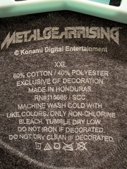 Metal Gear Rising Mens T-Shirt XXL Gray LO-84i Prototype Video Game Konami