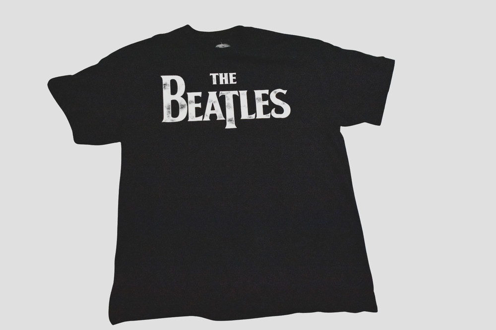 The Beatles Mens The Beatles Distressed Logo Black Shirt New M, L, XL, 2XL