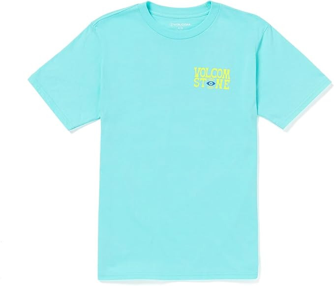 Volcom Men’s Viz Fray Short Sleeve Tee Cyan Blue MEDIUM