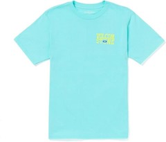 Volcom Men’s Viz Fray Short Sleeve Tee Cyan Blue MEDIUM