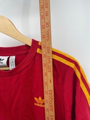 Adidas Originals Tee Men M Red Yellow Trefoil 3 Stripe Classic Style