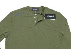 RLX Ralph Lauren Men’s Green Classic-Fit Performance Stretch L/S Henley Shirt