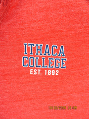 LEAGUE 91 SZ M Polyes/Cotton/Rayon Men’s ITHACA COLLEGE Logo 2 Button T- Shirt