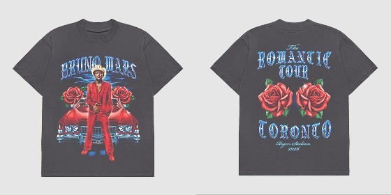 Bruno Mar Toronto The Romantic Tour Two Sided Unisex T Shirt
