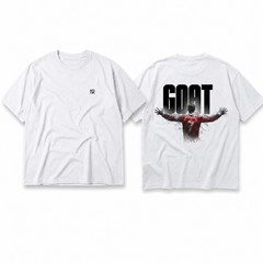 NOVRIK Goat Ronaldo 7 Graphic T-Shirt White Cotton Tee Front & Back Print Unisex