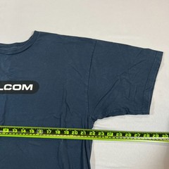 Volcom T Shirt Men XL Navy Cotton Logo Print Straight Hem Crew Neck Short Sleeve