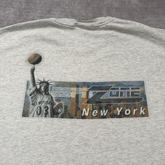 Vintage 2000s ESPN Zone New York Shirt Mens L Gray Statue Liberty Football Tee