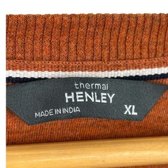 Member’s Mark Thermal Henley Long Sleeve Shirt Rust Orange XL